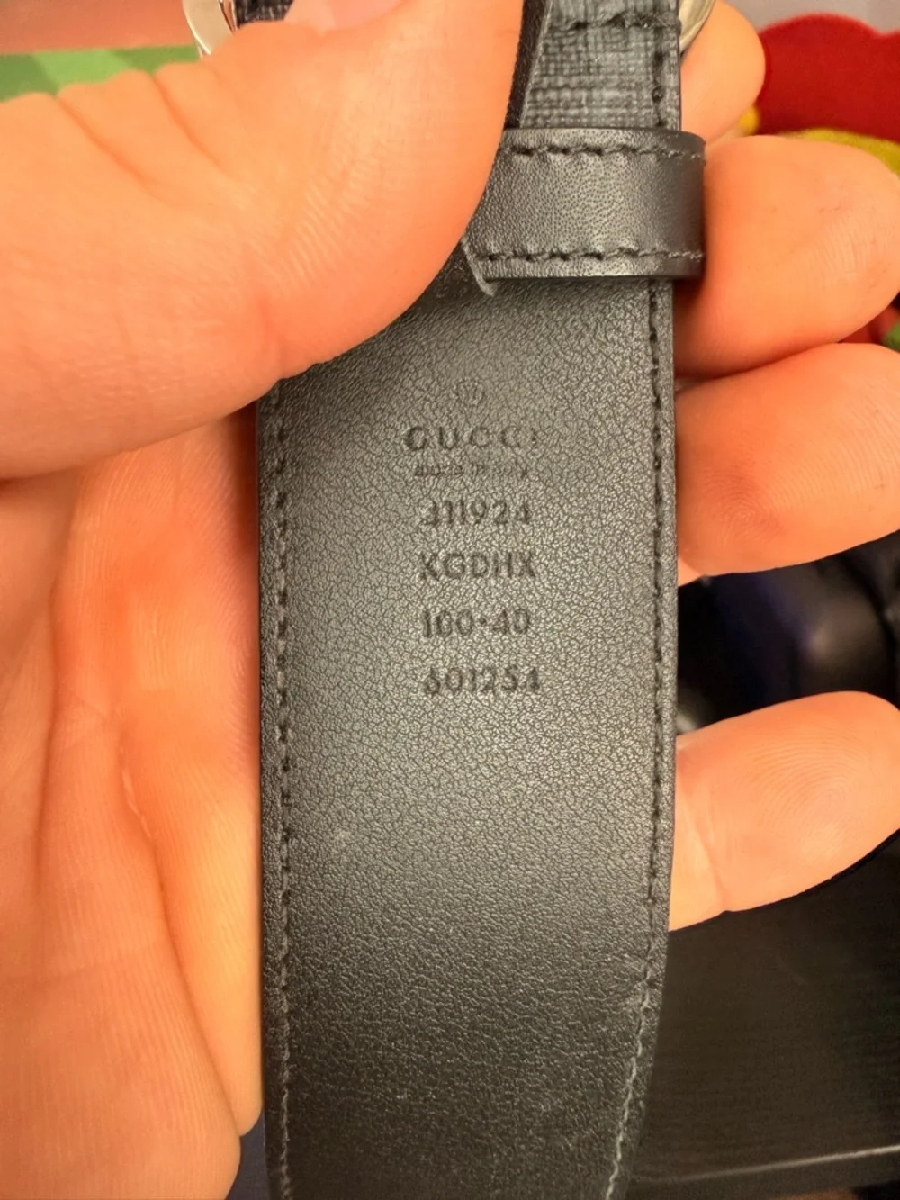Gucci Black Belt with Silver Double G Buckle - Picture 2 of 2